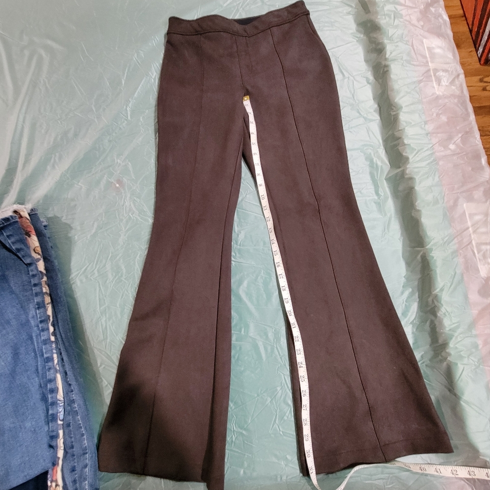 Spanx faux suede flare pants,  Medium chocolate brown